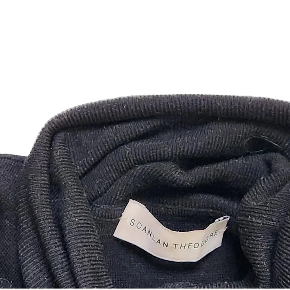 Scanlan Theodore Black Turtleneck Sweater Merino Wool Womens Medium - Picture 3 of 4